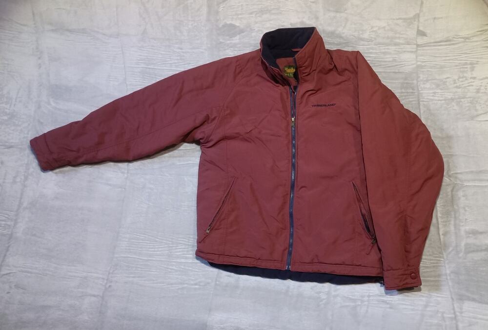 TIMBERLAND Weathergear Men's Size M Brick Red Nylon Fleece Lined Jacket Coat